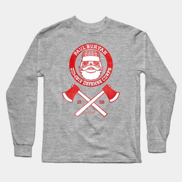 Paul Bunyan Zombie Defence Corps Long Sleeve T-Shirt by GiMETZCO!